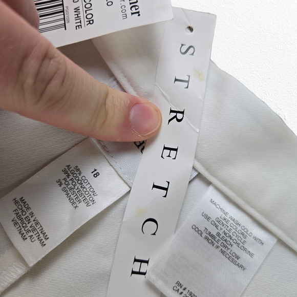 Alfred Dunner White Monte Carlo Classic Stretch Minimal Straight Pants Size 18 - Picture 6 of 8